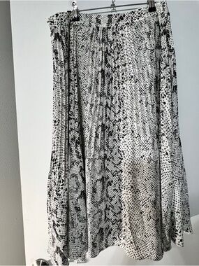 J. Crew Black and White Snake-Print A-Line Skirt A0035